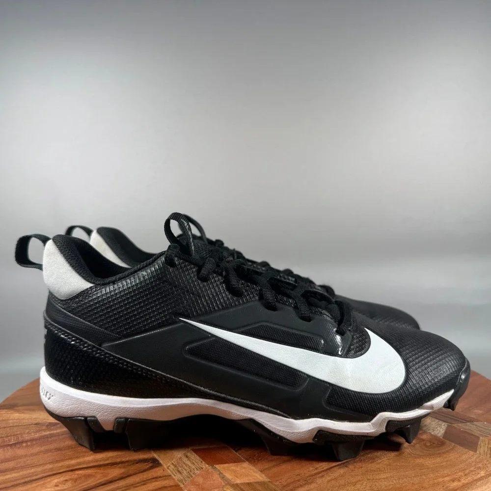 Nike Alpha Huarache 4 Keystone Kids Baseball Cleats Black White FQ4012-001 5.5Y